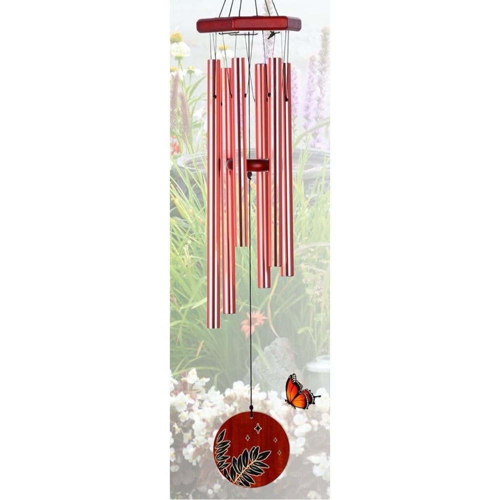 Hand Crafted Outdoors Soothing Deep Tone Metal Wind Chimes 32”